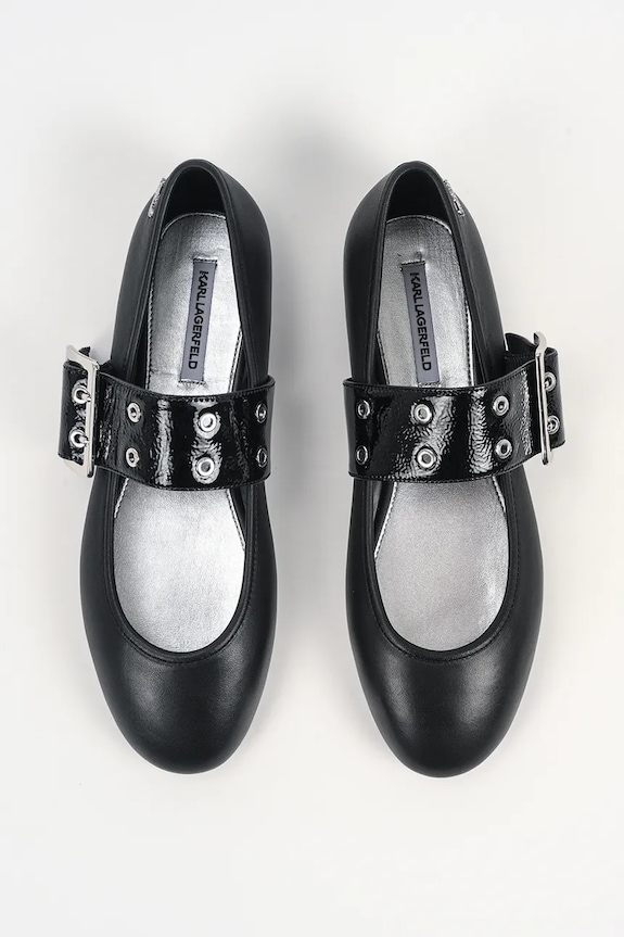 Karl Lagerfeld balerini de piele KARO negru KL40126.000