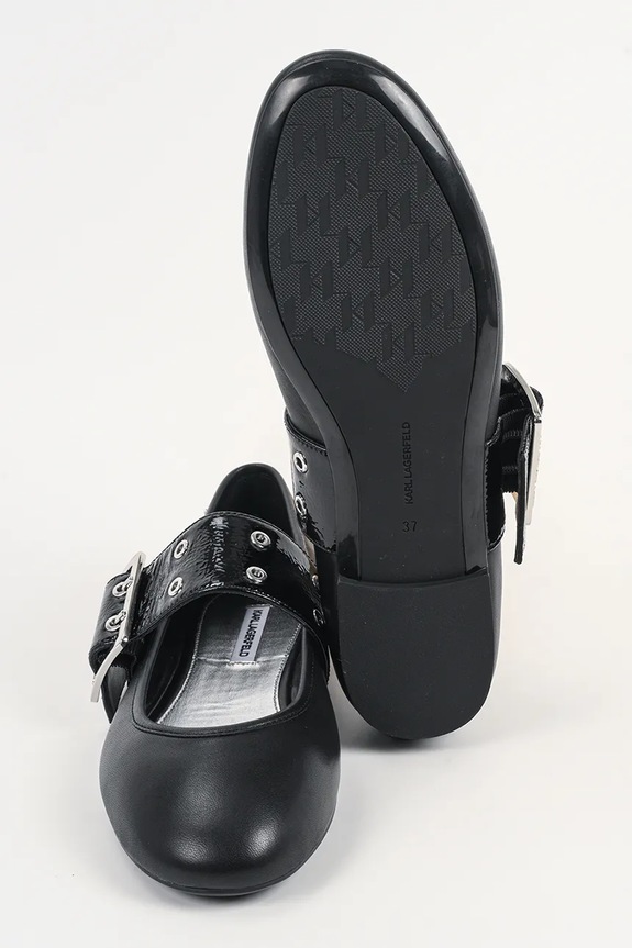 Karl Lagerfeld balerini de piele KARO KL40126.000 negru
