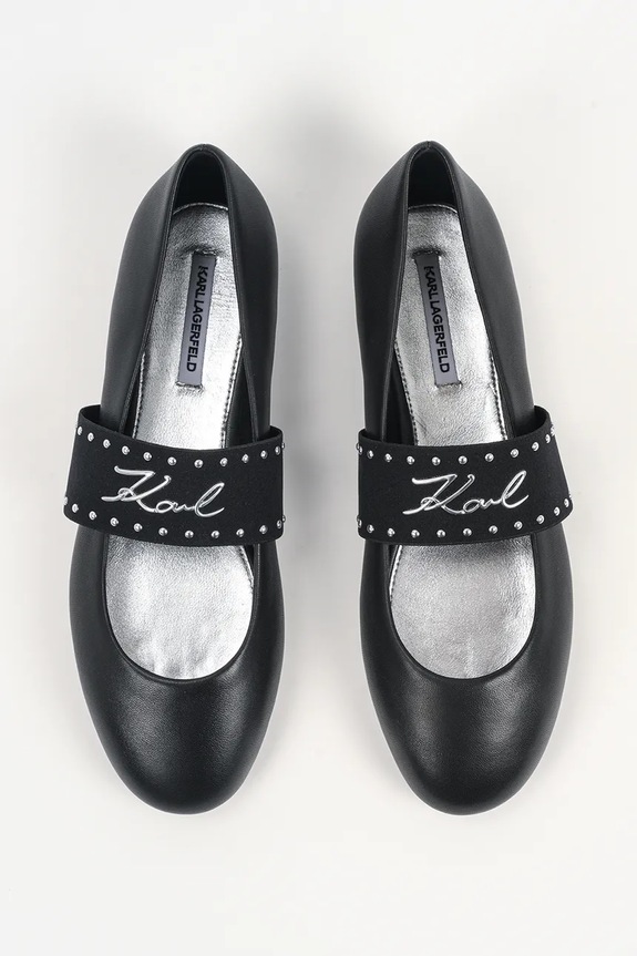 Karl Lagerfeld balerini de piele KARO negru KL40126A.000