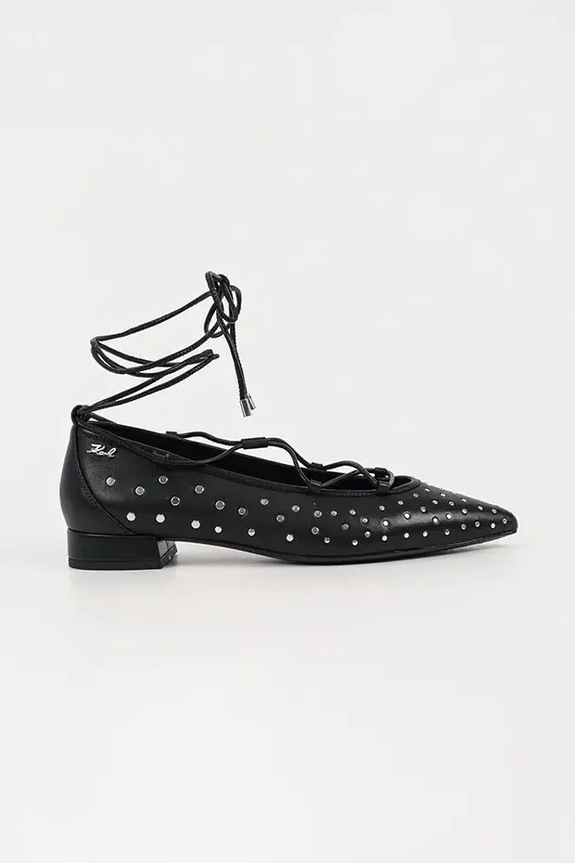 Karl Lagerfeld balerini de piele KERRIE negru KL40156.00S