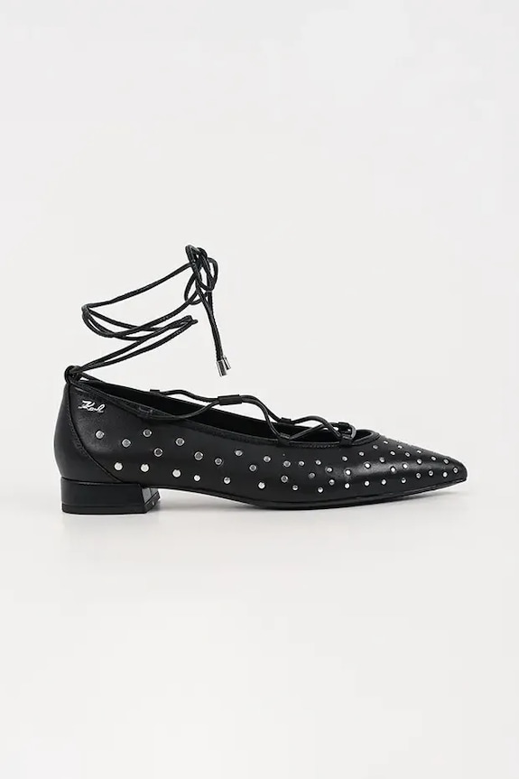 Karl Lagerfeld balerini de piele KERRIE negru KL40156.00S