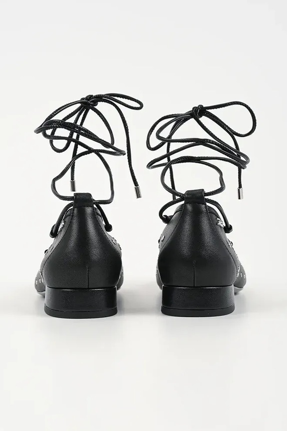 Încălțăminte Karl Lagerfeld balerini de piele KERRIE KL40156.00S negru