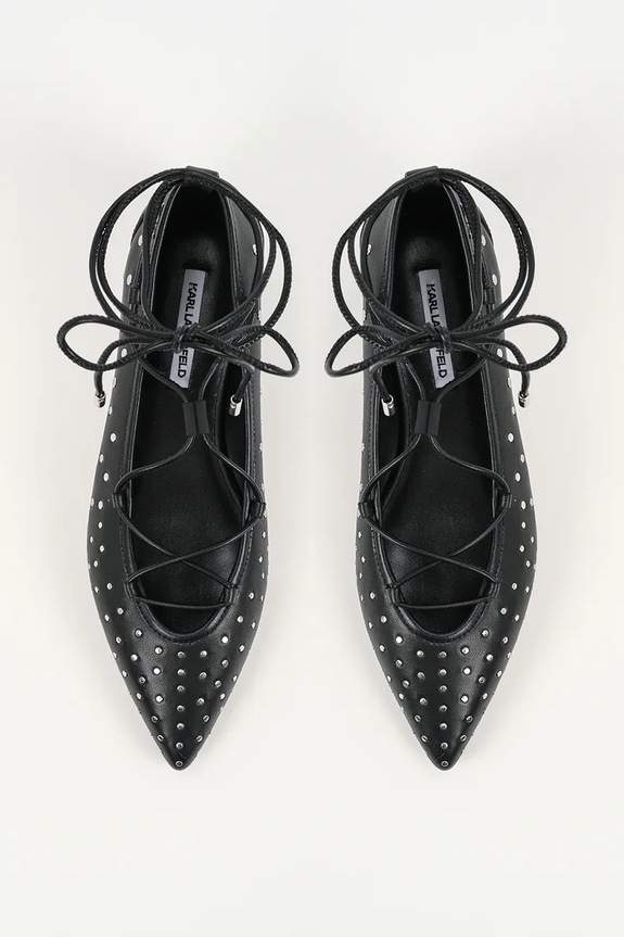 Karl Lagerfeld balerini de piele KERRIE negru KL40156.00S