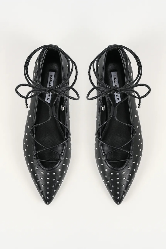 Karl Lagerfeld balerini de piele KERRIE negru KL40156.00S