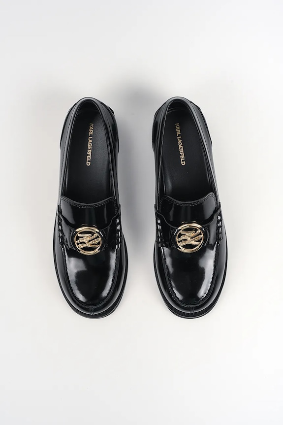 Karl Lagerfeld mocasini de piele MIA negru KL42126.000