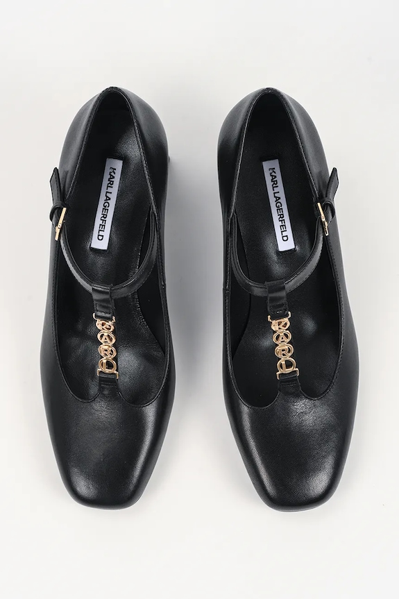 Karl Lagerfeld pantofi de piele BEATA negru KL31406.00G