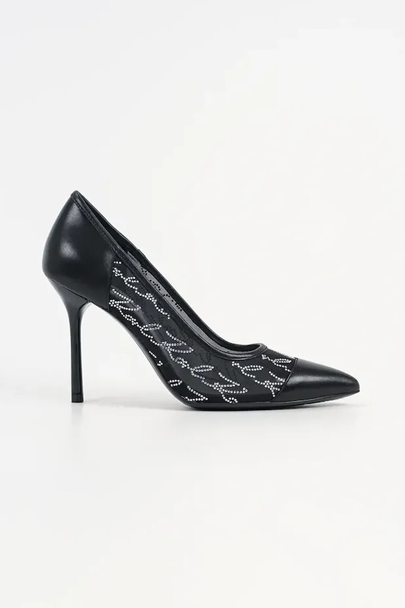 Karl Lagerfeld pantofi cu toc SARABANDE subțire negru KL30906A.M0S