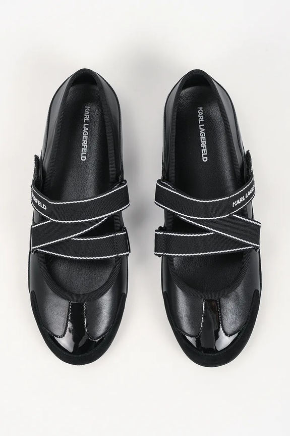 Kožené balerínky Karl Lagerfeld ALTIA čierna KL66101.3M0