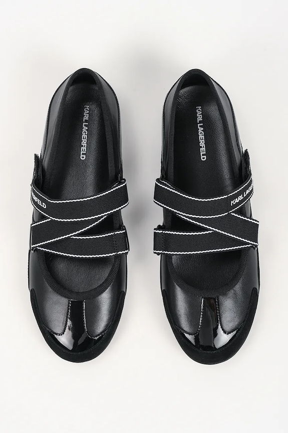 Kožené balerínky Karl Lagerfeld ALTIA čierna KL66101.3M0