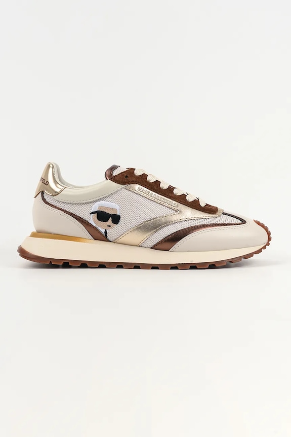 Karl Lagerfeld sneakers KAIRO NFT pelle fiore beige KL61130N.4T4