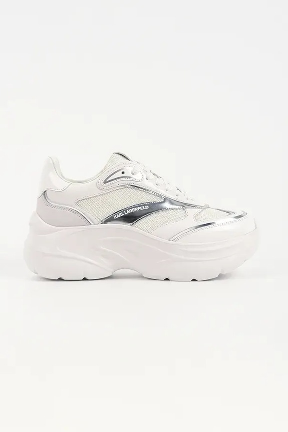 Tenisky Karl Lagerfeld KONTOUR WEDGE semišová koža biela KL68016.41S