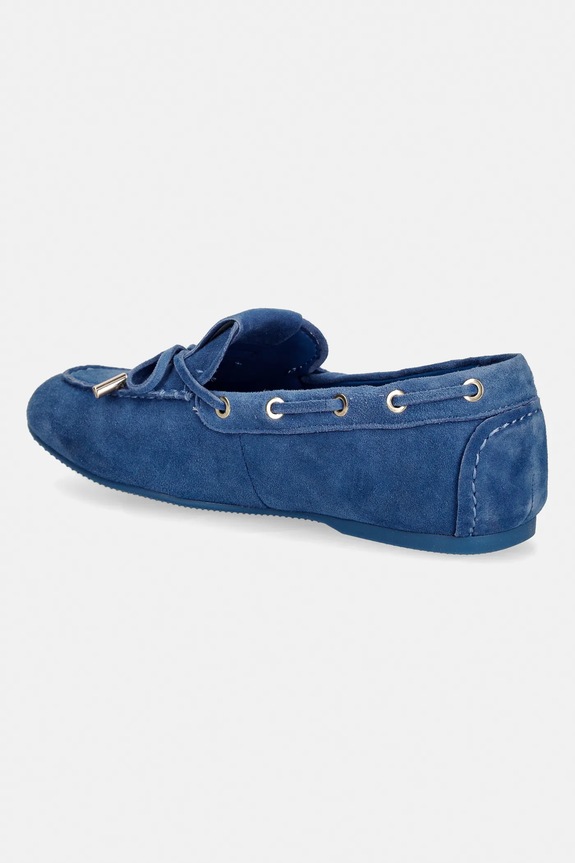 Obuća Mokasinke od brušene kože Guess AISHA FLPAIS.SUE14.BLUE plava