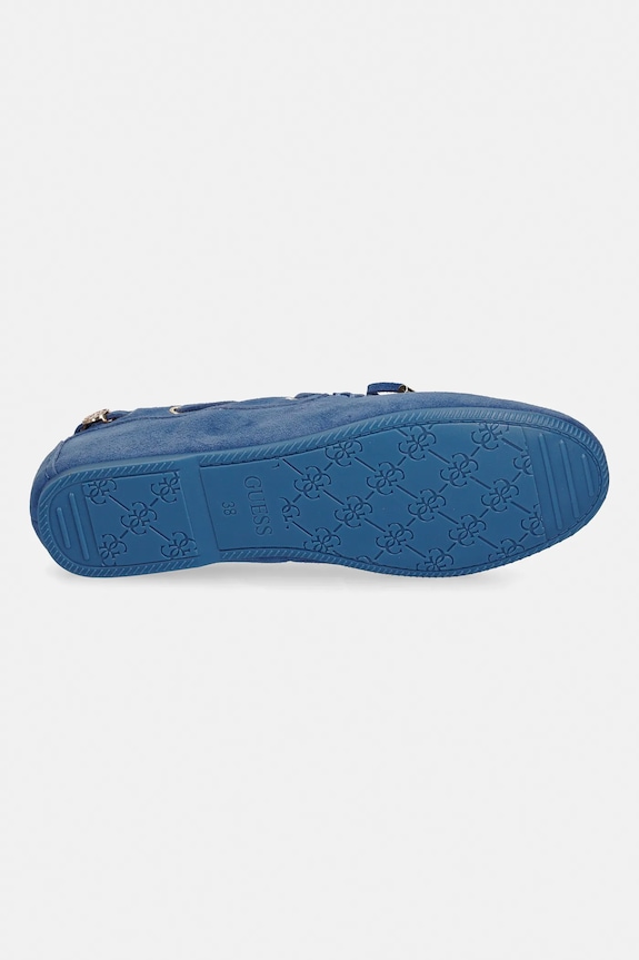 Mokasinke od brušene kože Guess AISHA FLPAIS.SUE14.BLUE plava
