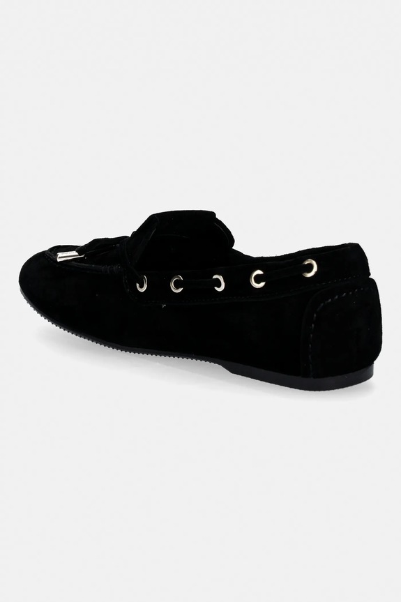 Παπούτσια Μοκασίνια σουέτ Guess AISHA FLPAIS.SUE14.BLACK μαύρο