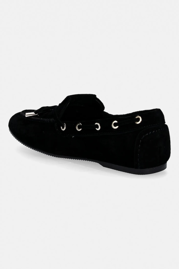 Παπούτσια Μοκασίνια σουέτ Guess AISHA FLPAIS.SUE14.BLACK μαύρο