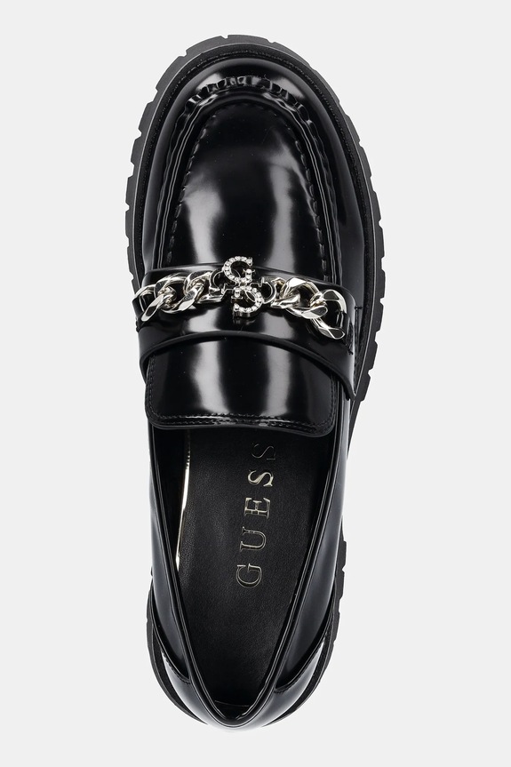 Μοκασίνια Guess ALMER μαύρο FLPALR.ELE14.BLACK