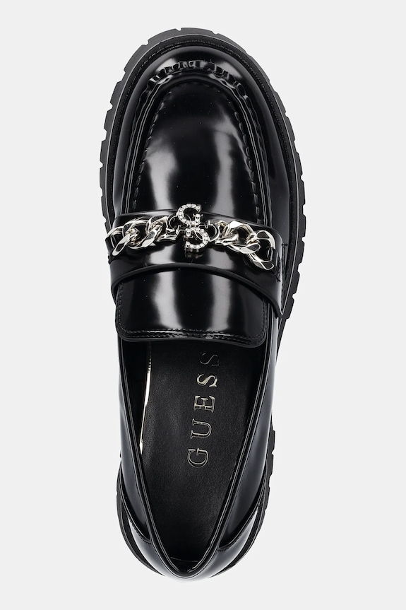 Μοκασίνια Guess ALMER μαύρο FLPALR.ELE14.BLACK