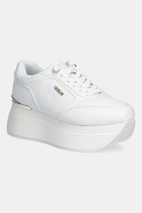 Guess sneakers CAMRIO10 finta pelle fiore bianco FLPC10.FAL12.WHITE