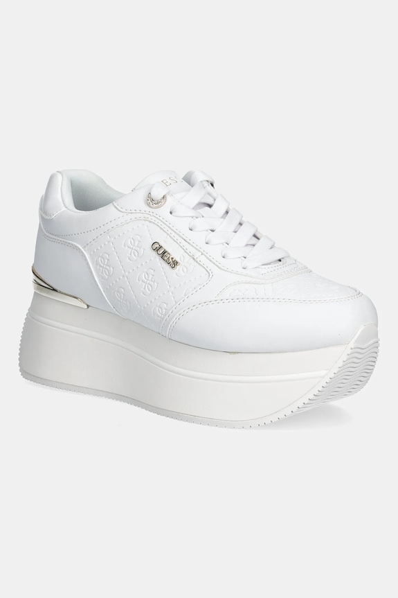 Guess sneakers CAMRIO10 finta pelle fiore bianco FLPC10.FAL12.WHITE