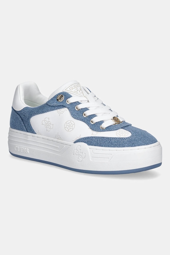 Sneakers Guess SWOLE4 απομίμηση λείου δέρματος μπλε FLPSW4.DEN12.BLUE