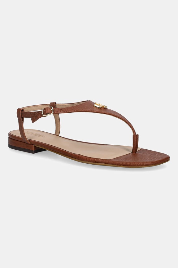 Kožené sandále Lauren Ralph Lauren Everley 2 usňová koža hnedá 802982881001.200