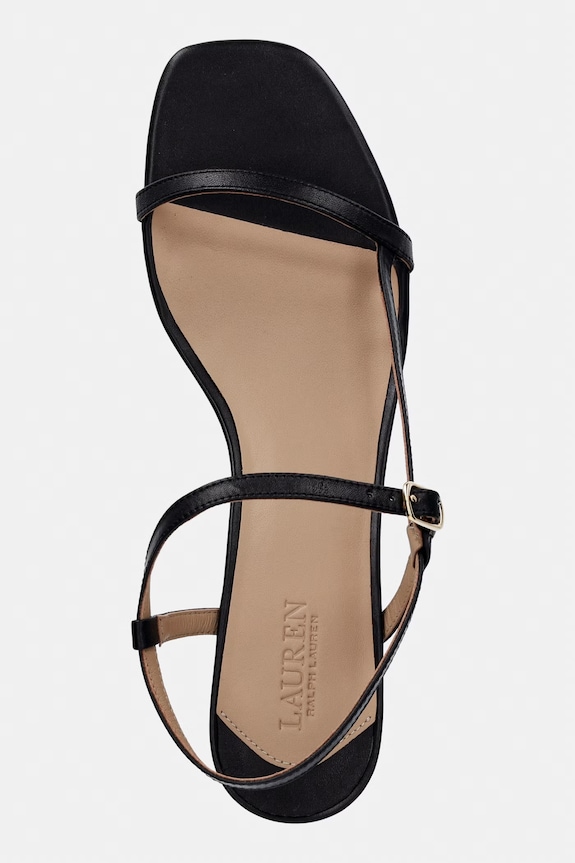 Δερμάτινα πέδιλα Lauren Ralph Lauren Laine Md Hl μαύρο 802P00097001.001
