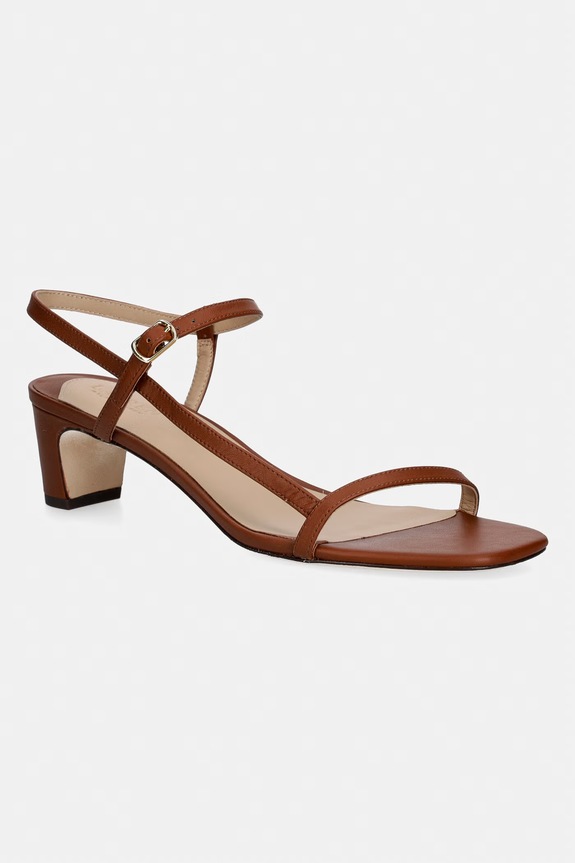 Δερμάτινα πέδιλα Lauren Ralph Lauren Laine Md Hl 5-8 cm καφέ 802P00097002.200