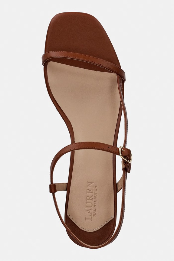 Δερμάτινα πέδιλα Lauren Ralph Lauren Laine Md Hl καφέ 802P00097002.200