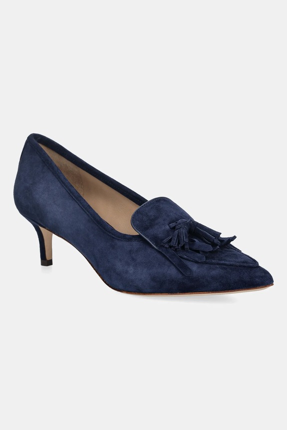 Semišové lodičky Lauren Ralph Lauren Adrienne Klt ostrá tmavomodrá 802P04172004.410