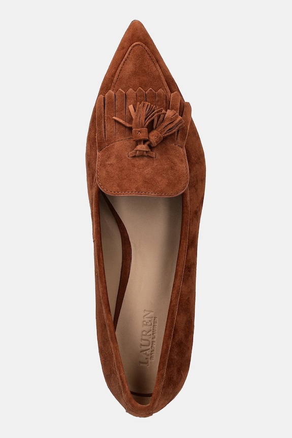 Lauren Ralph Lauren balerini din piele întoarsă Londyn Klt maro 802P04175002.200