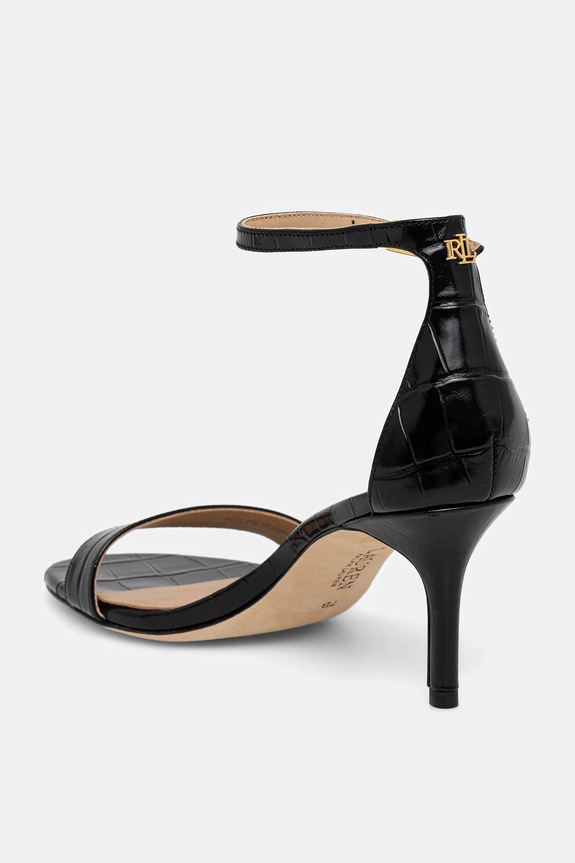 Παπούτσια Δερμάτινα πέδιλα Lauren Ralph Lauren Allie Mid 802P04399002.001 μαύρο