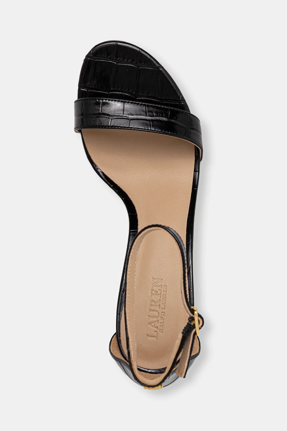 Δερμάτινα πέδιλα Lauren Ralph Lauren Allie Mid μαύρο 802P04399002.001