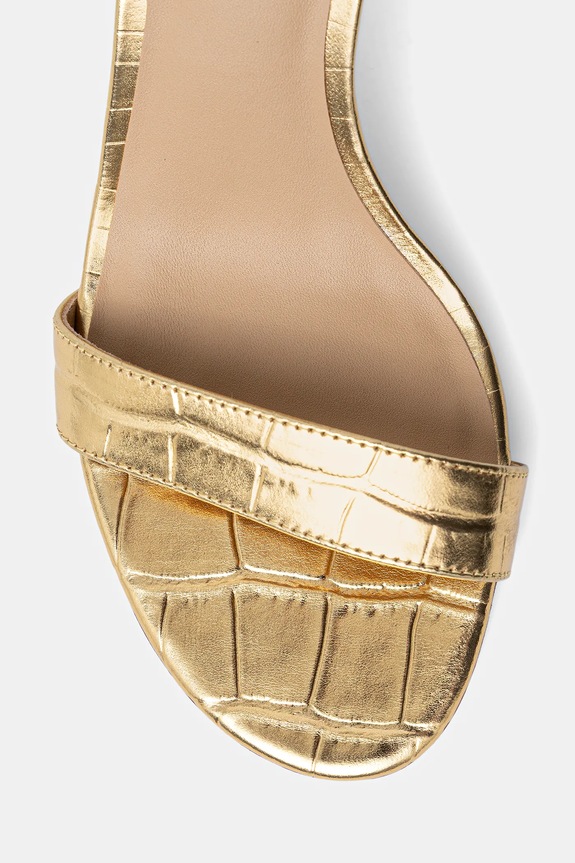 Lauren Ralph Lauren sandały skórzane Allie Mid złoty 802P04400001.710
