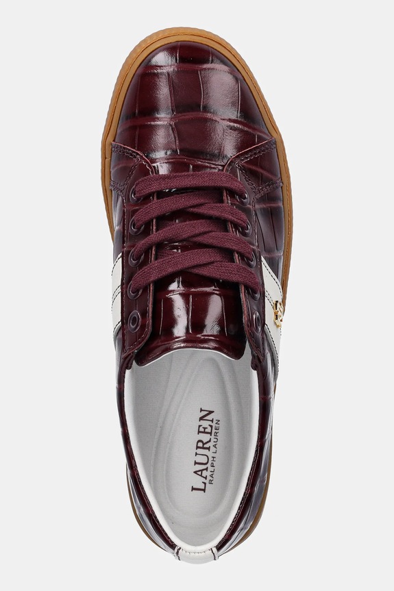 Δερμάτινα sneakers Lauren Ralph Lauren Janson II μπορντό 802P06355002.600