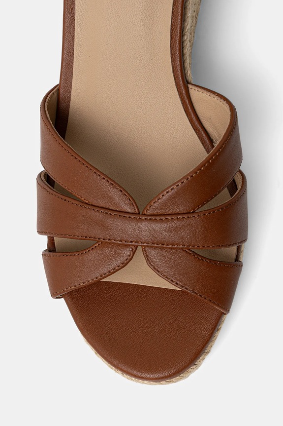 Lauren Ralph Lauren espadrile de piele Nellie maro 802P04433002.200