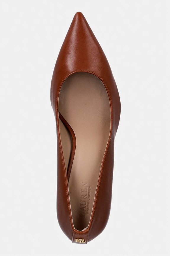 Lauren Ralph Lauren bőr tűsarkú Lanette barna 802P09031002.200