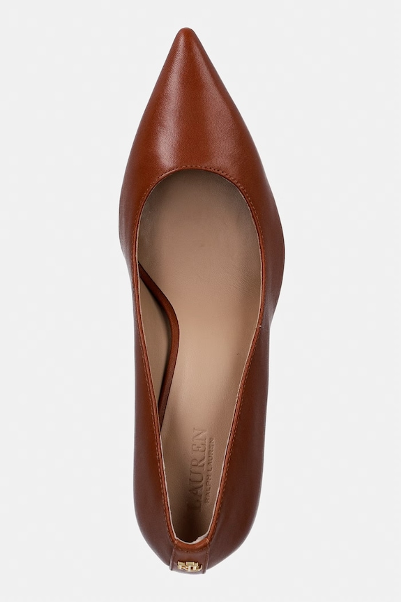 Lauren Ralph Lauren bőr tűsarkú Lanette barna 802P09031002.200