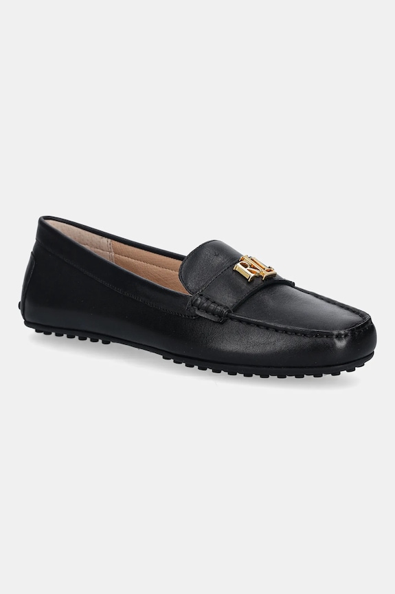 Lauren Ralph Lauren mocassini in pelle Barnsbury pelle fiore nero 802P09040001.001