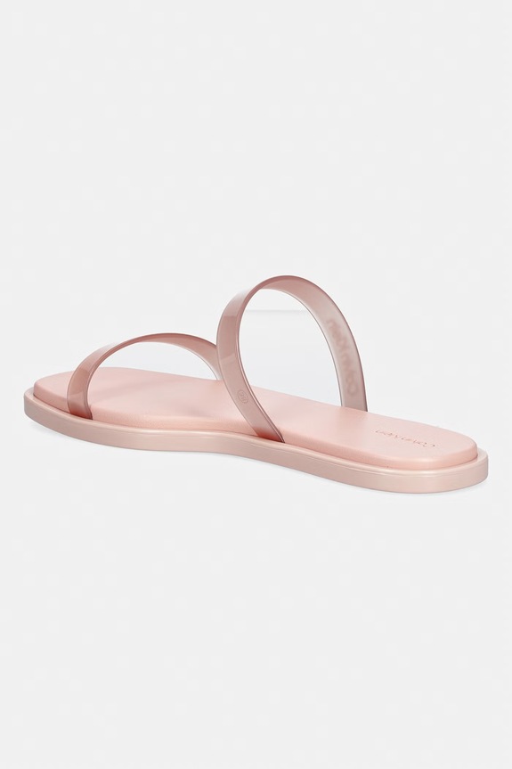 Cipők Calvin Klein női papucs JELLY SNDL DOUB BAR SHINY ST TPU HW0HW02963 rózsaszín
