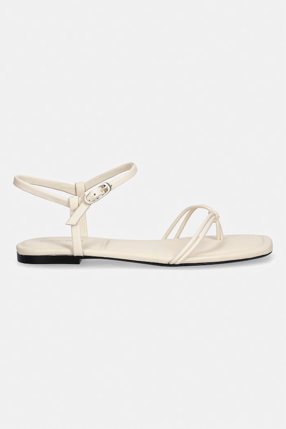 Calvin Klein sandále dámske SQUARE FLAT SANDAL STRAP LTH HW0HW02863 béžová SS26