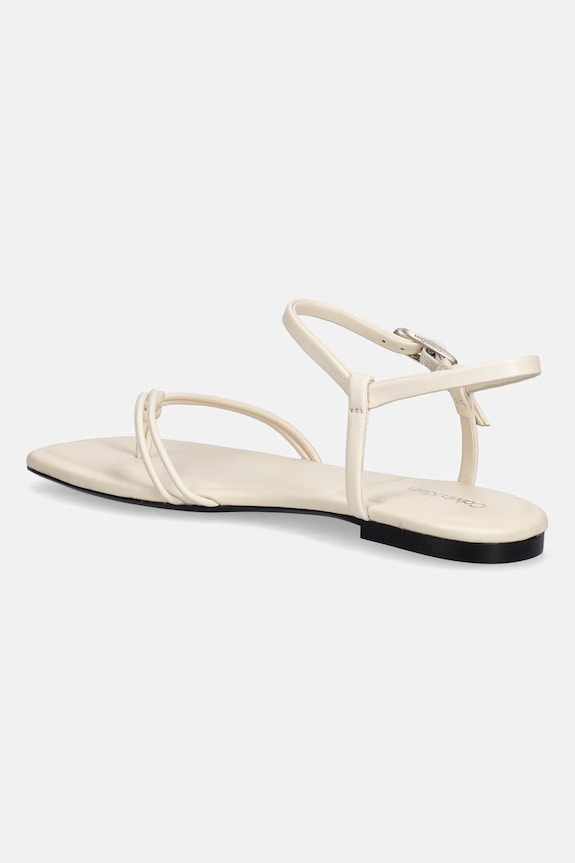 Obuv Calvin Klein sandále dámske SQUARE FLAT SANDAL STRAP LTH HW0HW02863 béžová