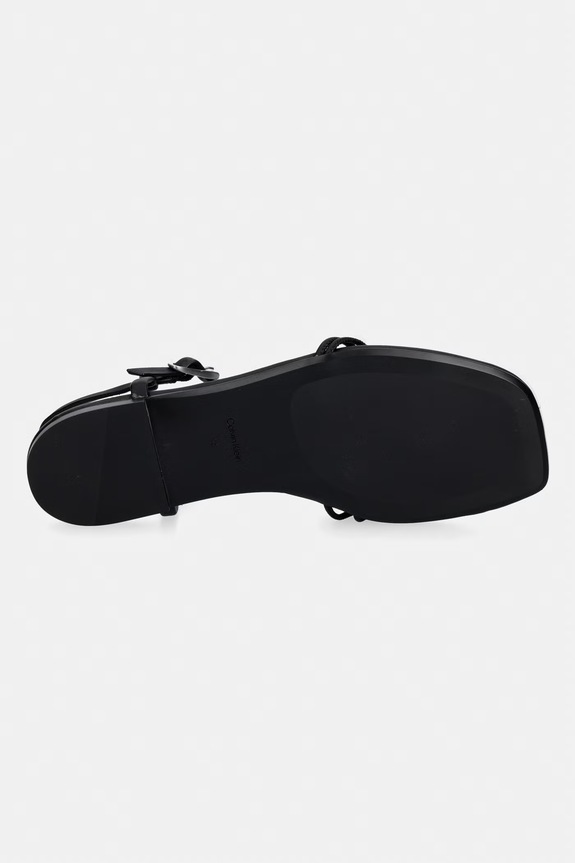 Calvin Klein sandały damskie SQUARE FLAT SANDAL STRAP LTH HW0HW02863 czarny