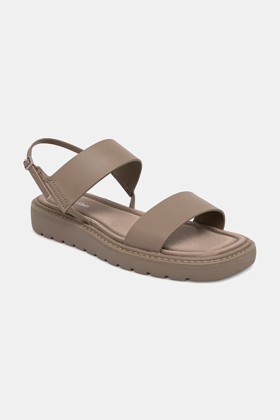 Calvin Klein sandały damskie SQ MOLDED SANDAL SLIN LTH brązowy HW0HW02873