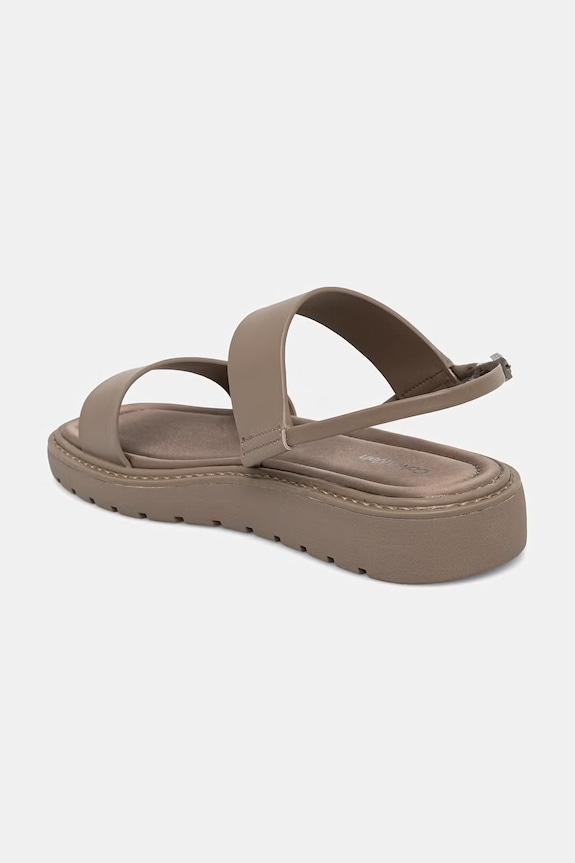 Obuwie Calvin Klein sandały damskie SQ MOLDED SANDAL SLIN LTH HW0HW02873 brązowy