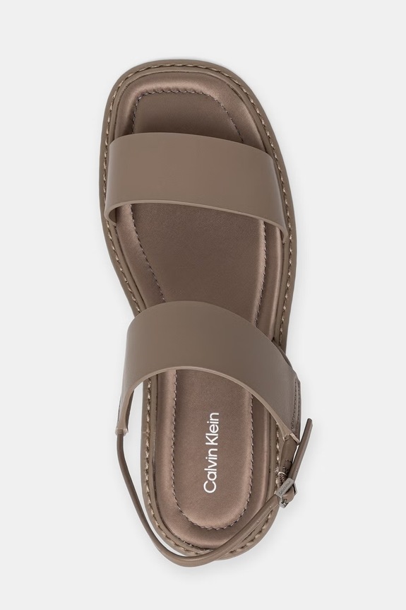 Calvin Klein sandały damskie SQ MOLDED SANDAL SLIN LTH brązowy HW0HW02873