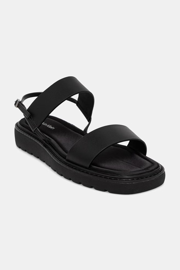 Calvin Klein sandały damskie SQ MOLDED SANDAL SLIN LTH czarny HW0HW02873