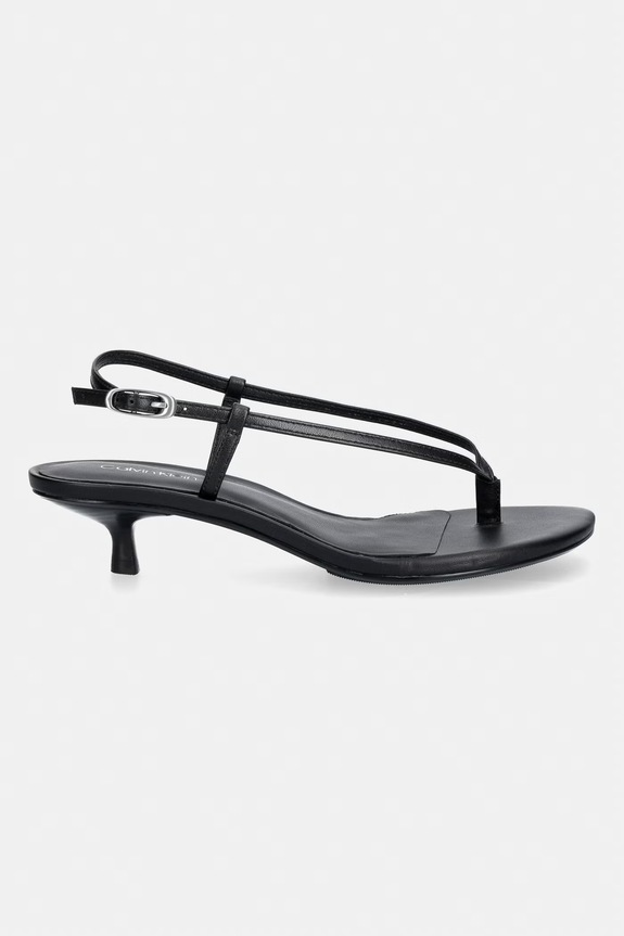 Calvin Klein bőr szandál KITT HEEL SNDL STRAPPY SLING LTH HW0HW02918 fekete SS26