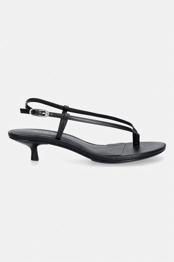 Calvin Klein bőr szandál KITT HEEL SNDL STRAPPY SLING LTH HW0HW02918 fekete SS26