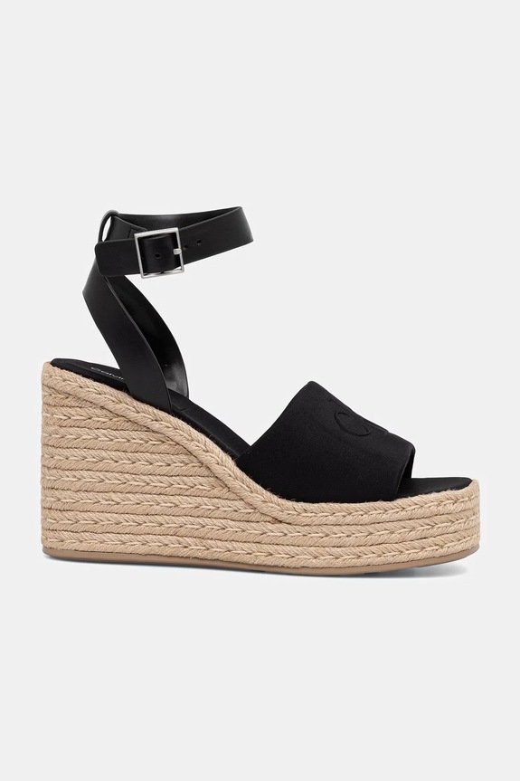 Calvin Klein σανδάλια σε σφήνα WEDGE ESPAD 70 NEOPR MG HW0HW03014 μαύρο SS26