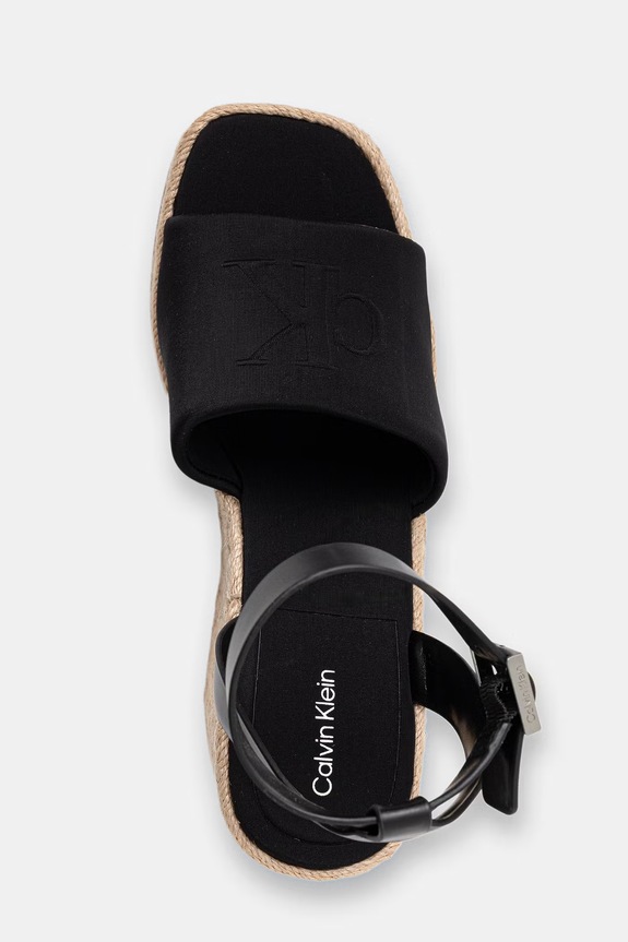 Calvin Klein σανδάλια σε σφήνα WEDGE ESPAD 70 NEOPR MG μαύρο HW0HW03014